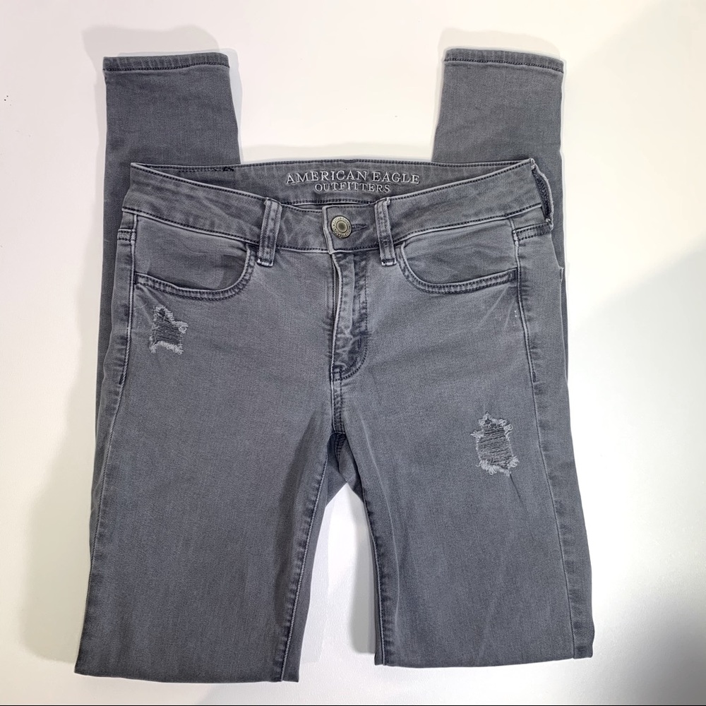 American Eagle Womens Super Stretch Jegging Gray 2 - Picture 1 of 9
